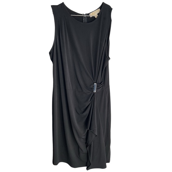 MICHAEL KORS Sleeveless Midi Dress Black Size Large - Picture 2 of 4